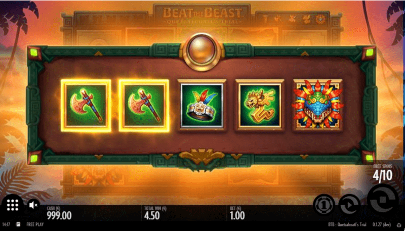 Beat the Beast Quetzalcoatl's Trial/Beat the Beast Quetzalcoatl's Trial Bonus Game line